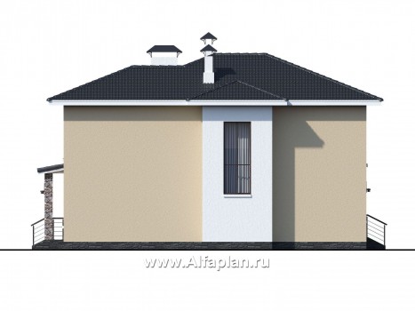 «Формула успеха» - красивый проект двухэтажного дома, из газобетона, с угловыми окнами, с гаражом - превью фасада дома