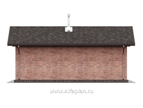 Проект бани с остекленной верандойв форме кристалла - превью фасада дома