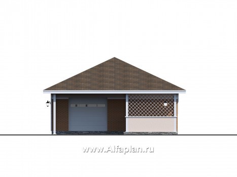 Проект гаража, на 2 авто, с кладовой и дровником - превью фасада дома
