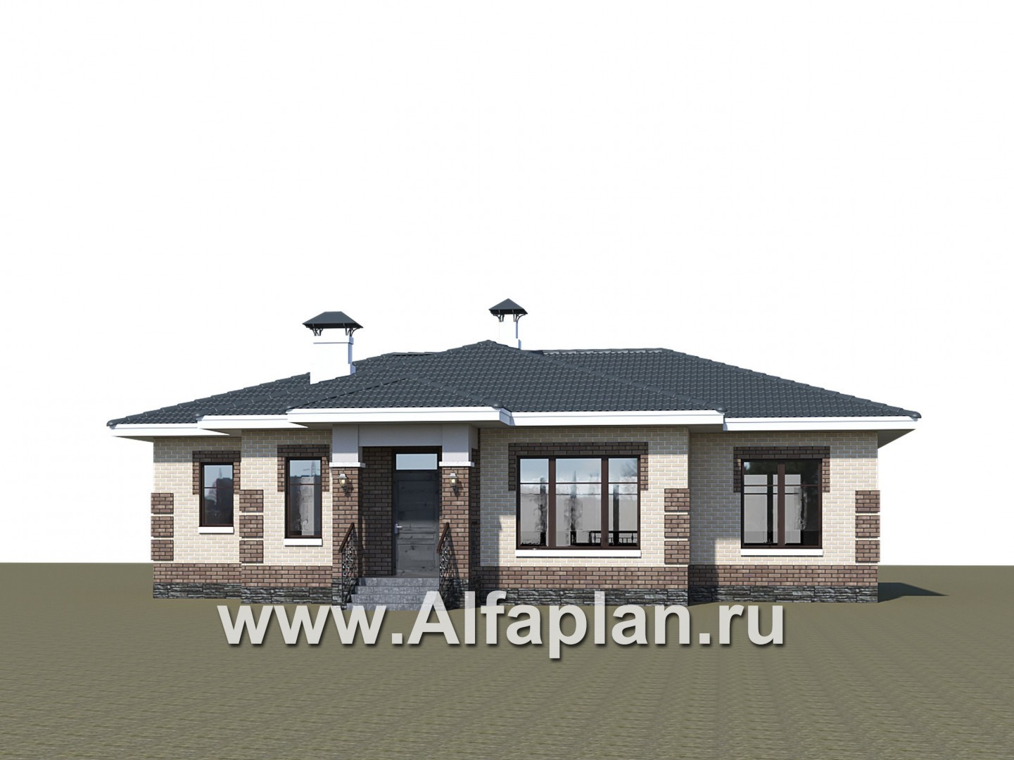 Проекты домов Альфаплан - «Авалон» - стильный одноэтажный дом - дополнительное изображение №1