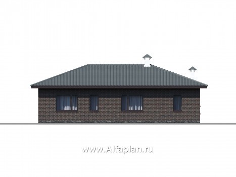 «Соната» - проект одноэтажного дома, с террасой, 3 спальни, в современном стиле - превью фасада дома