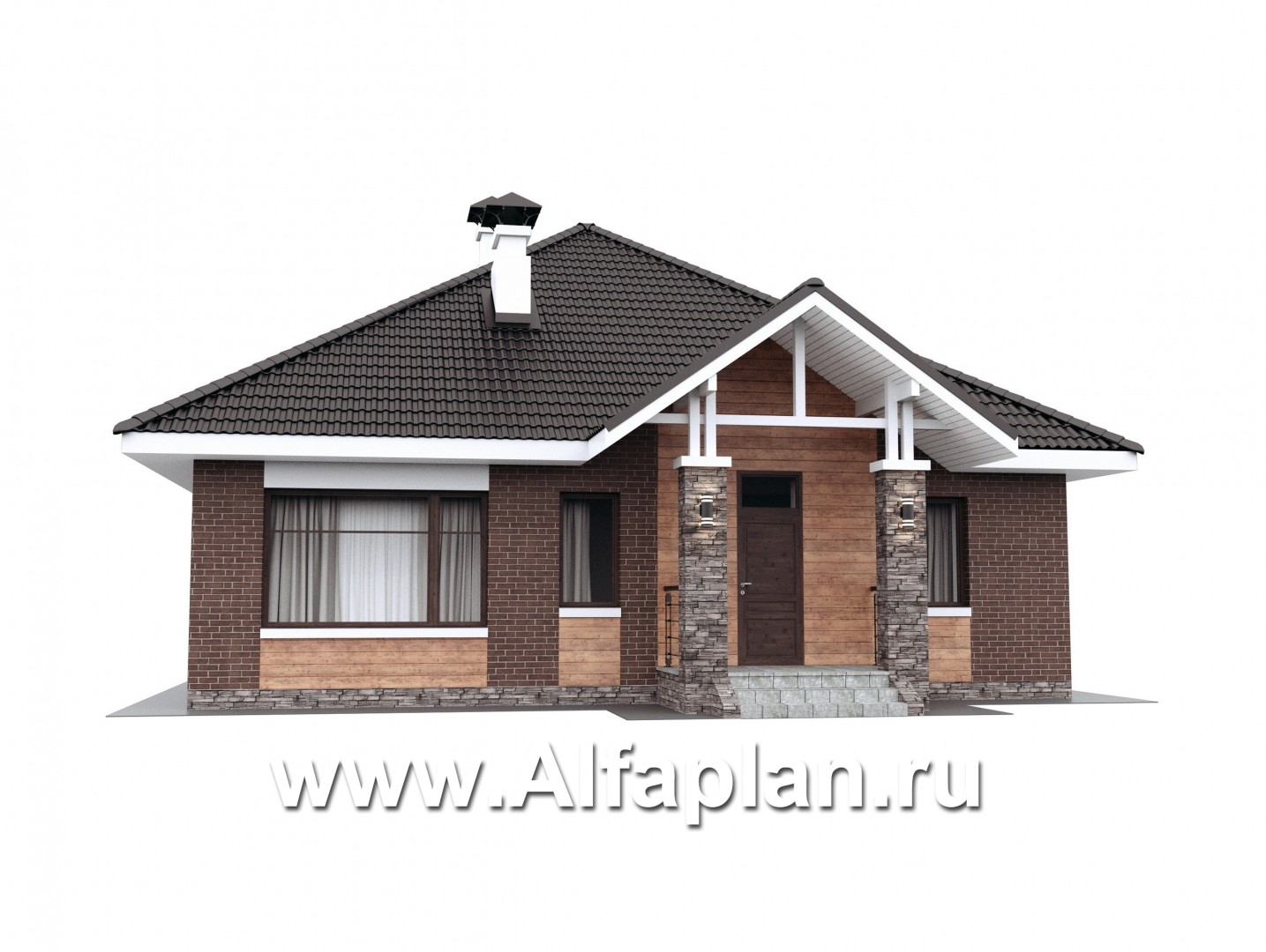 Проекты домов Альфаплан - "Перспектива" - проект компактного дома с мансардой - дополнительное изображение №1
