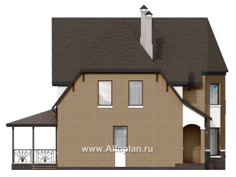 Проекты домов Альфаплан - Проект двухэтажного дома с эркером - превью фасада №3