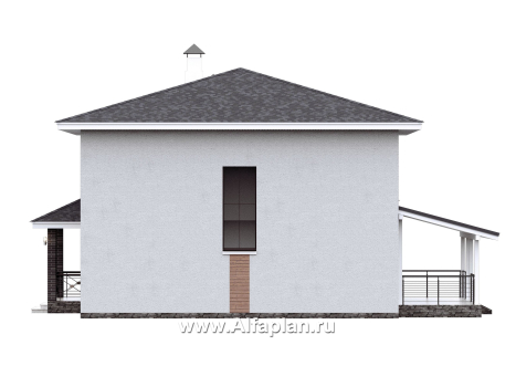 «Остров сокровищ» - проект двухэтажного дома в скандинавском стиле со вторым светом, с террасой - превью фасада дома
