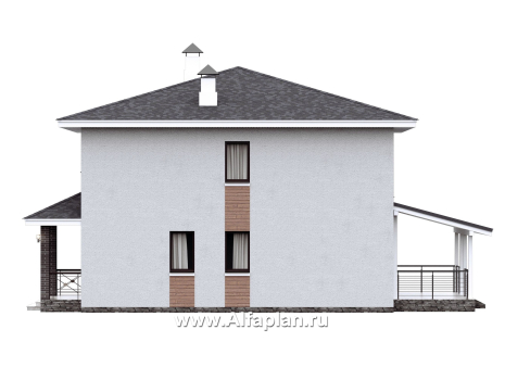 «Остров сокровищ» - проект двухэтажного дома в скандинавском стиле со вторым светом, с террасой - превью фасада дома