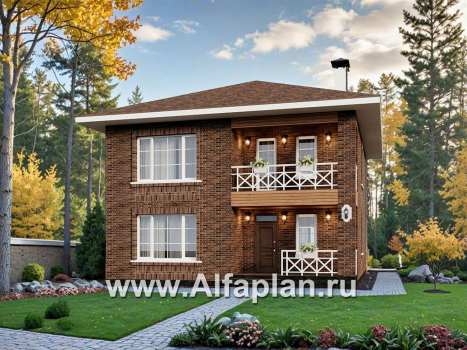 «Сайма» - проект двухэтажного дома из кирпичей, с террасой, в баварском стиле - превью дополнительного изображения №1