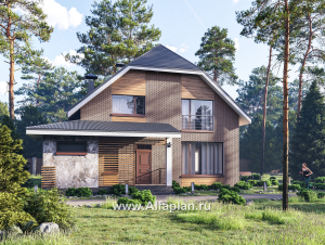 «Династия» - проект дома с мансардой, с террасой, мастер спальня