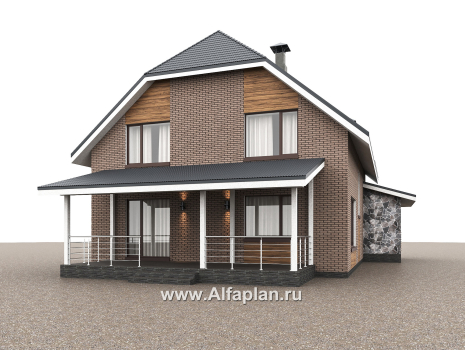 «Династия» - проект дома с мансардой, с террасой, мастер спальня - превью дополнительного изображения №2