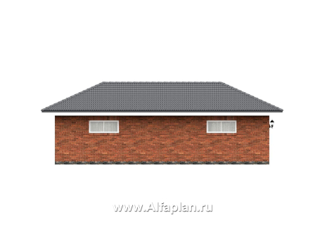 Проект гаража на 2 авто, с мастерской и электрогенераторной, в немецком стиле (баварская кладка) - превью фасада дома