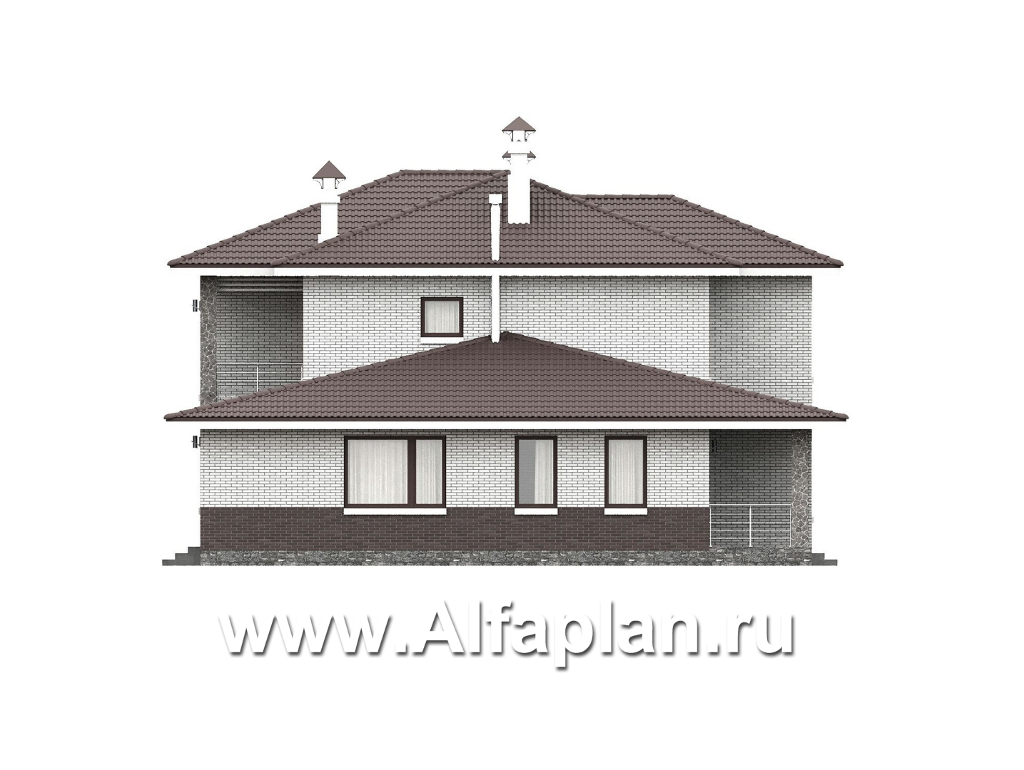«Формула успеха» - проект двухэтажного дома из газобетона, в скандинавском стиле, удобный план дома с сауной - фасад дома