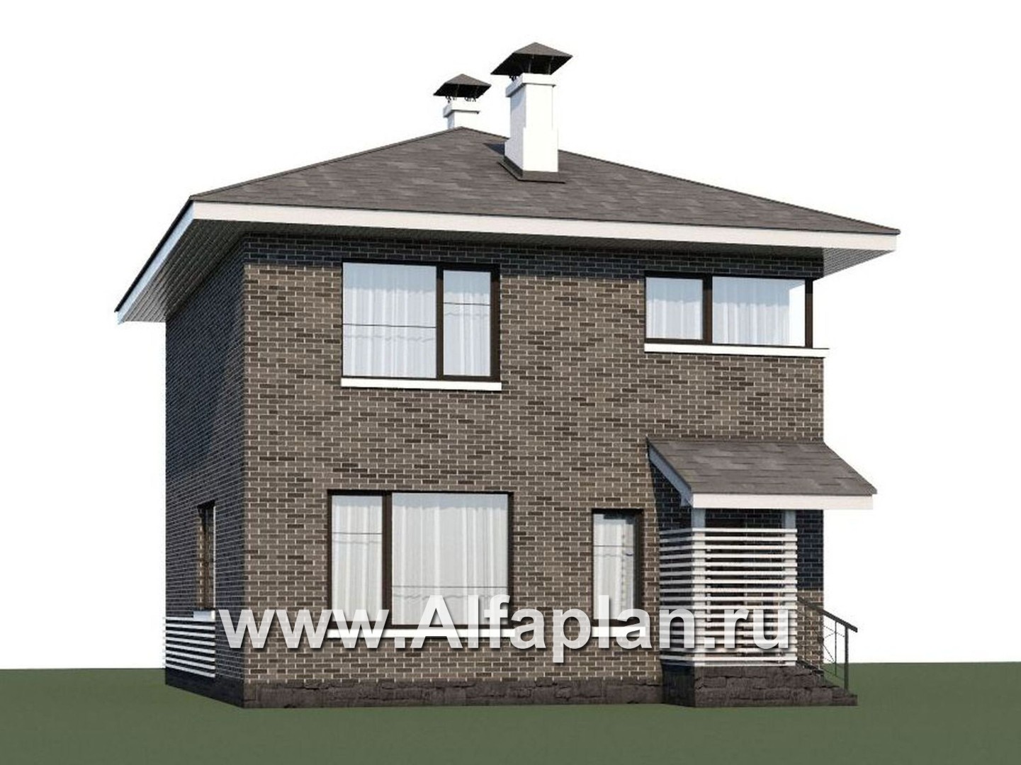 Проекты домов Альфаплан - Кирпичный дом «Серебро» для небольшой семьи - дополнительное изображение №1