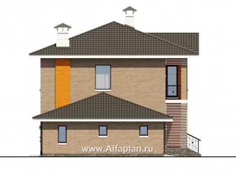 Проекты домов Альфаплан - «Серебро» - современный экономичный дом с гаражом - превью фасада №2