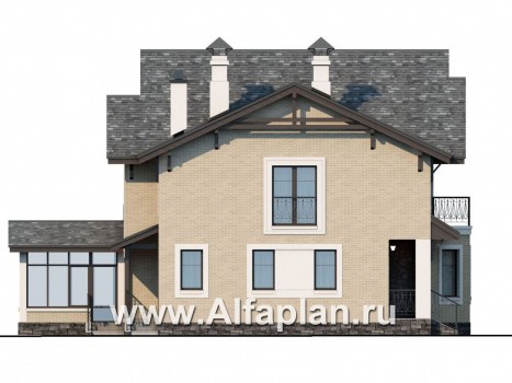 «Бригантина» - проект двухэтажного дома, с эркером и с террасой - превью фасада дома