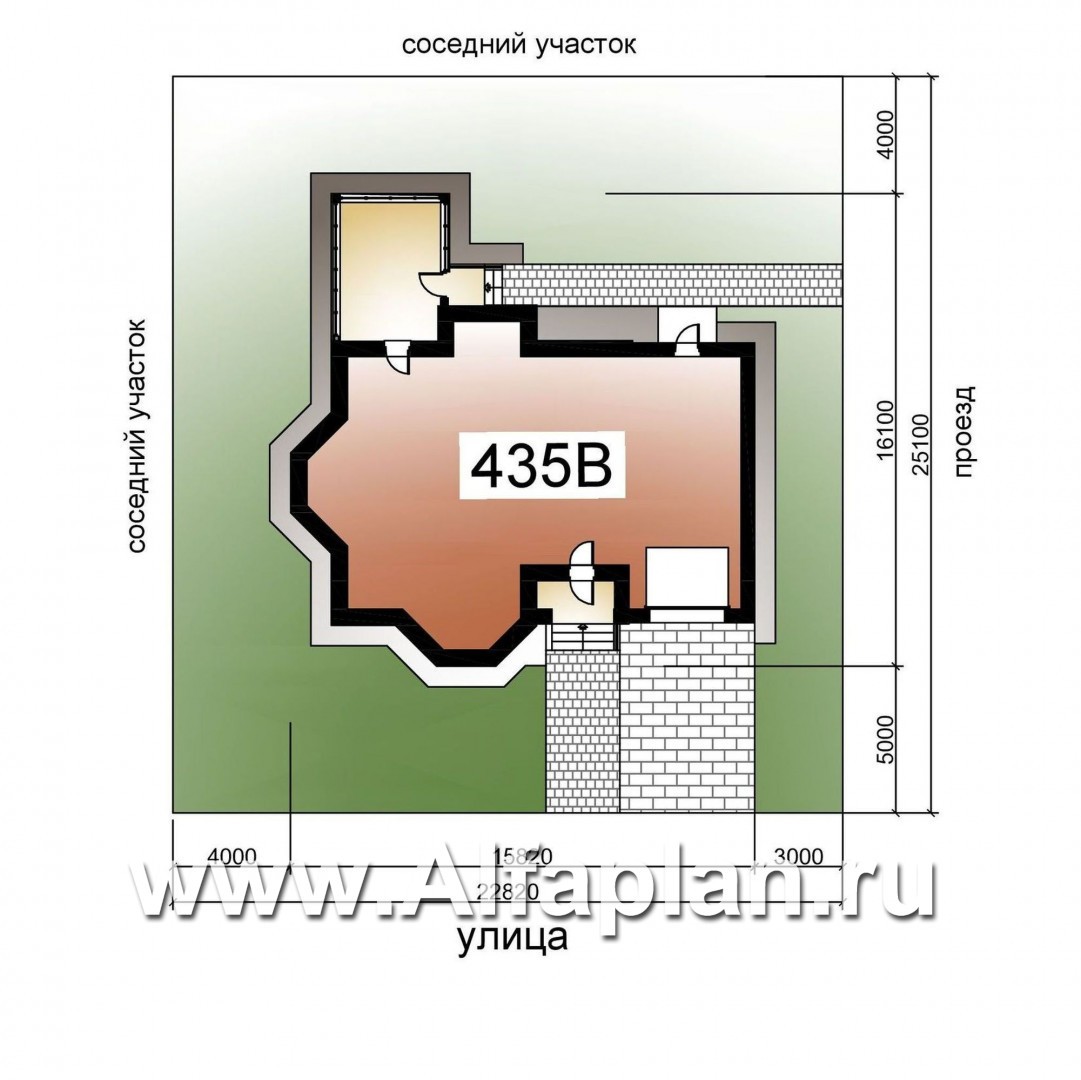 Проекты домов Альфаплан - «Бригантина» - коттедж с компактным планом и гаражом - дополнительное изображение №1