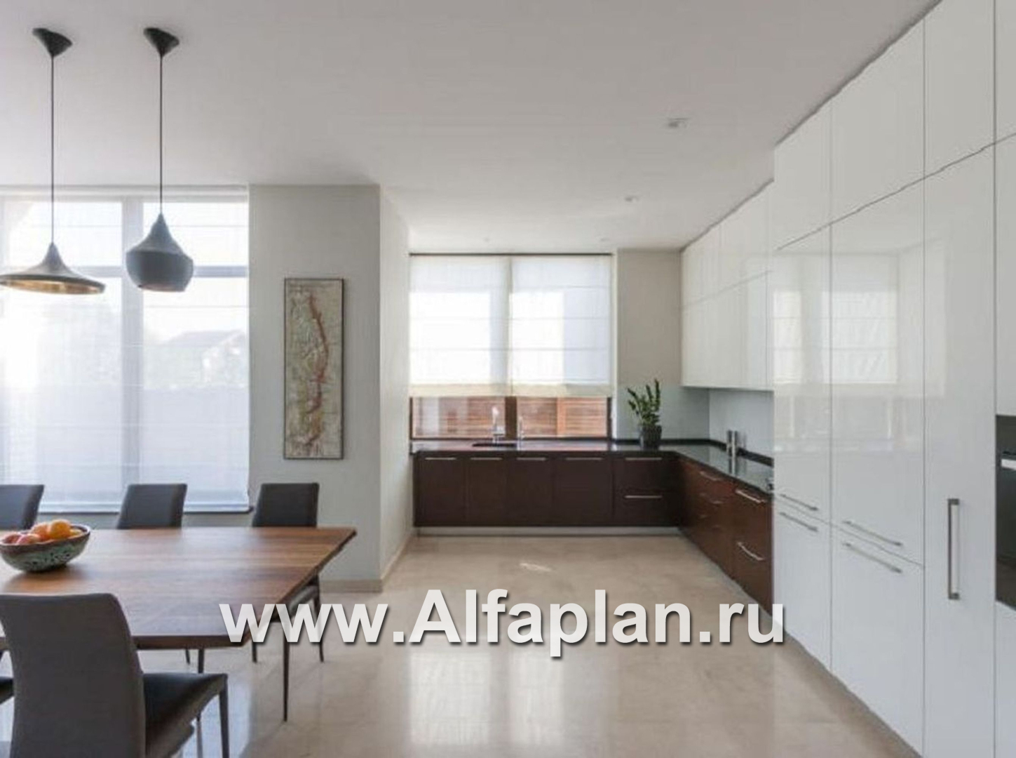 Проекты домов Альфаплан - «Современник» - коттедж с панорамными окнами - дополнительное изображение №6