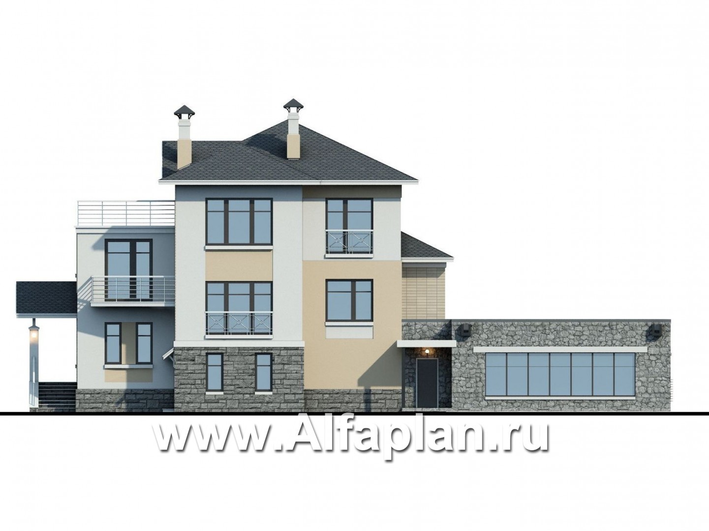 Проекты домов Альфаплан - Бассейн для загородных домов 77А,Б, 94А, 134Б, 394А - изображение фасада №4
