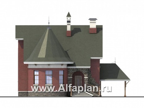 Проекты домов Альфаплан - «Альтбург» - коттедж в романтическом стиле - превью фасада №1