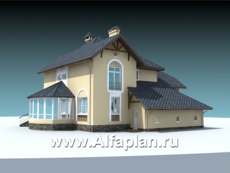 Проекты домов Альфаплан - «Амбиент» - проект коттеджа с большим гаражом - превью дополнительного изображения №3