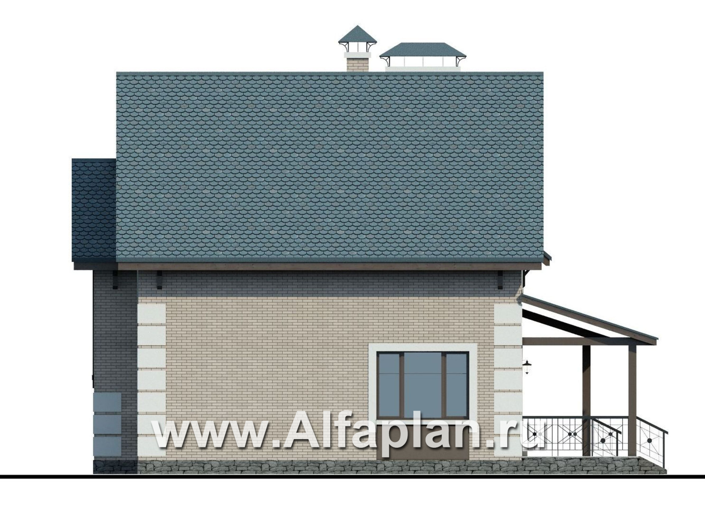 Проекты домов Альфаплан - «Приоритет»-  элегантный коттедж с идеальным планом - изображение фасада №2