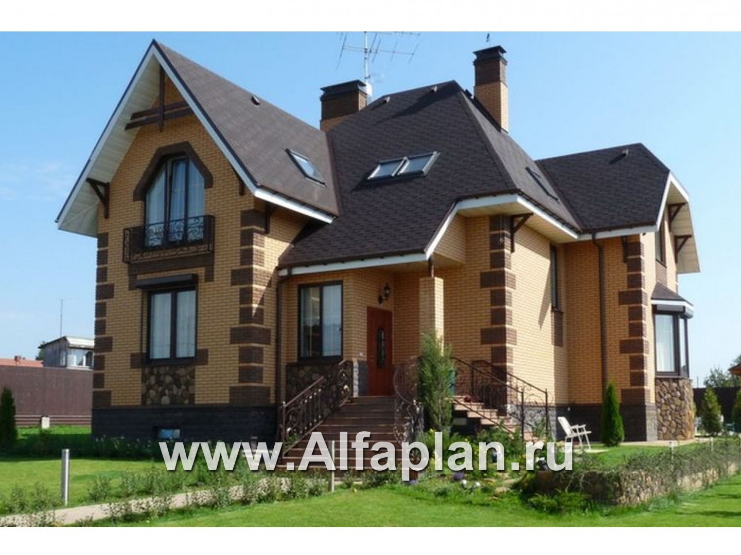 Проекты домов Альфаплан - «Приорат» - двухэтажный коттедж с рустовкой - дополнительное изображение №5