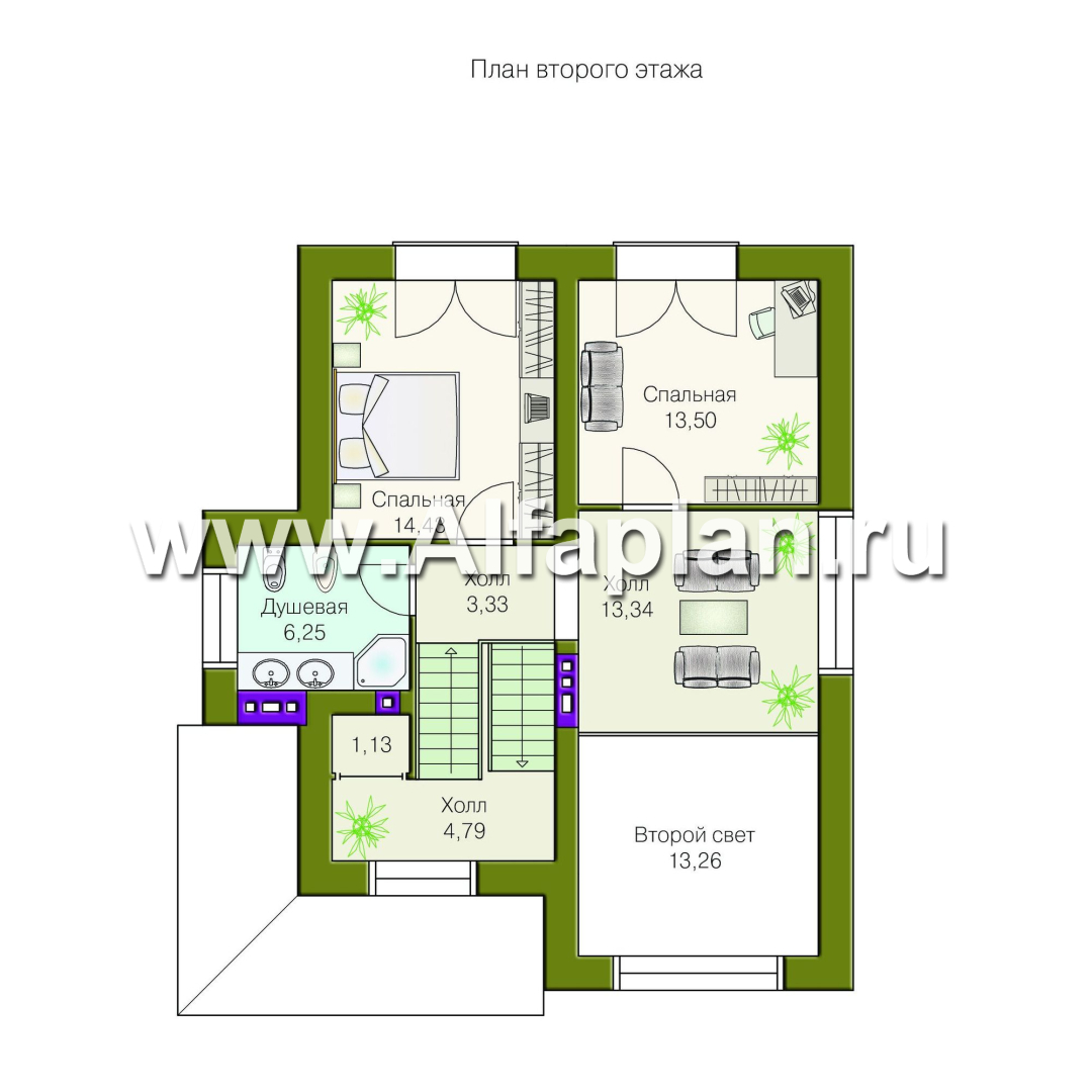 Проекты домов Альфаплан - «Индиго» - дом, в котором все есть - план проекта №3