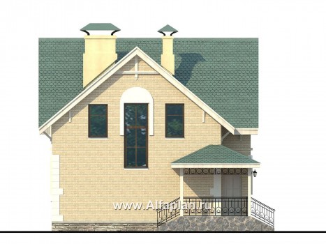 Проекты домов Альфаплан - «Оптима»- красивый дом для загородного отдыха - превью фасада №3