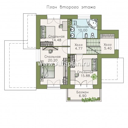 Проекты домов Альфаплан - «Аура» - комфортный дом в современном стиле - превью плана проекта №3