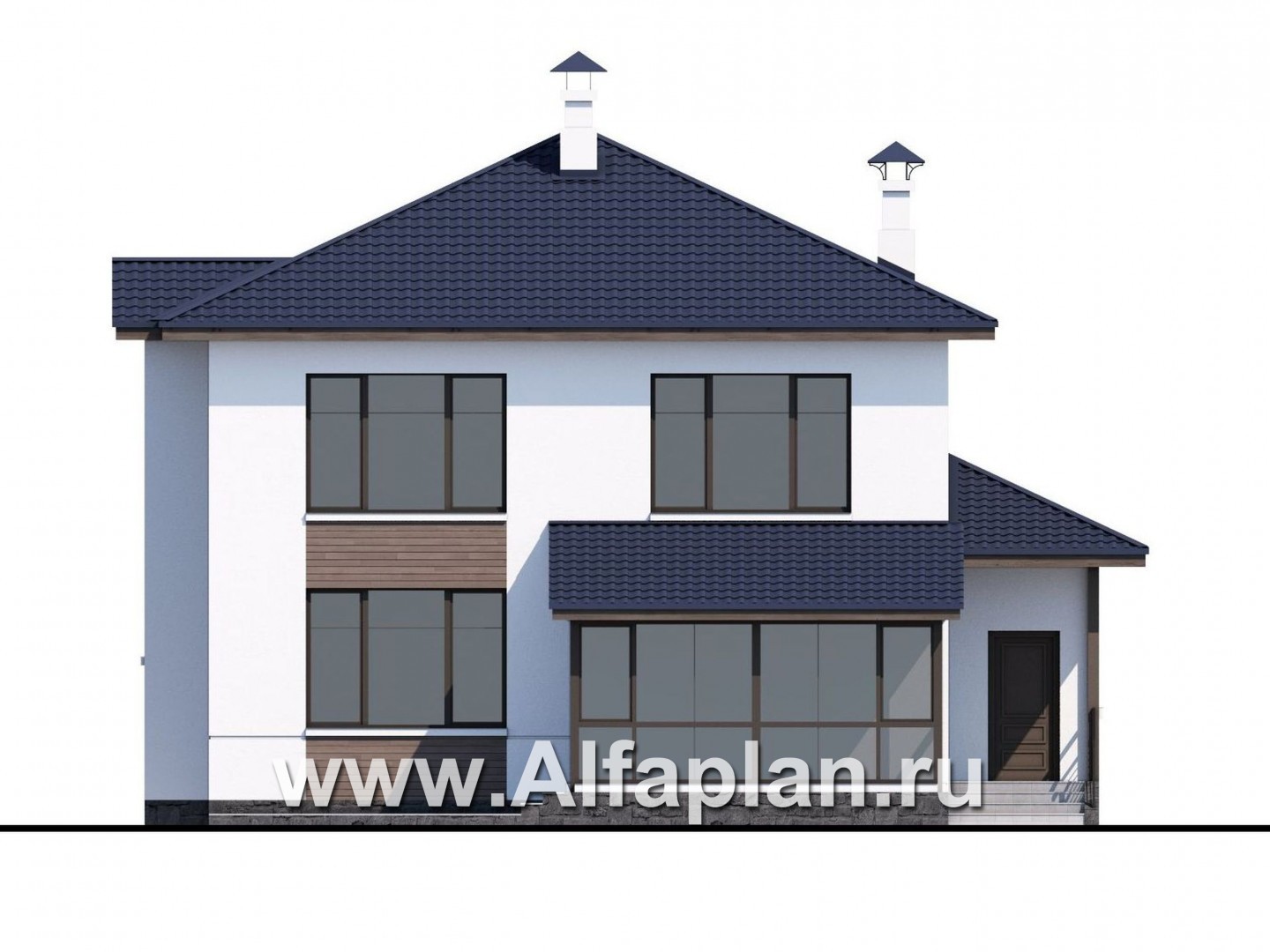 Проекты домов Альфаплан - «Выбор» - компактный дом с комфортной планировкой - изображение фасада №4