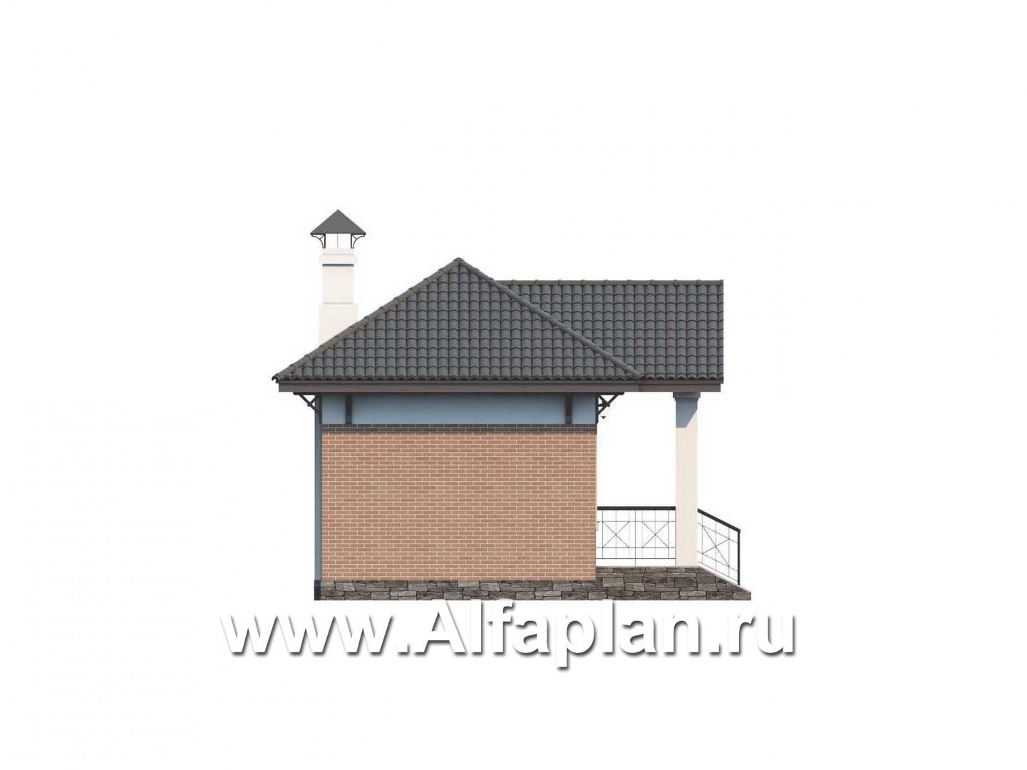 Проекты домов Альфаплан - Сауна  и гостевой дом - изображение фасада №3