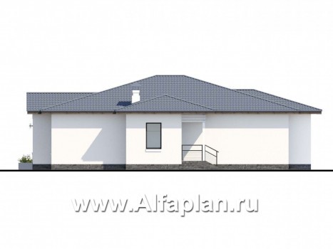 «Калипсо» - проект одноэтажного дома, 4 спальни, в современном стиле - превью фасада дома