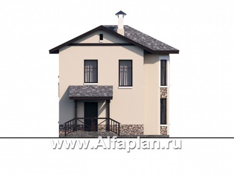 Проекты домов Альфаплан - Компактный дачный дом с террасой - превью фасада №3
